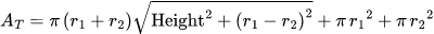 Total Surface Area: Calculateur de volume et de surface d'un tronc de cône