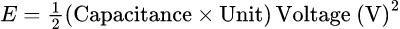 Stored Energy (E = ½CV²): Calculateur de charge d'un condensateur