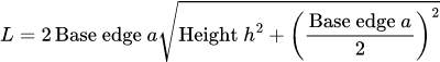 Lateral Area: 正四角錐的體積、側面積與表面積
