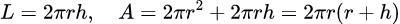Lateral and total surface area: 圆柱体计算器