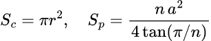 Incircle and polygon areas: Calculateur du cercle inscrit d'un polygone régulier