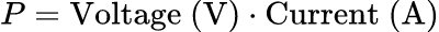 Power from Voltage and Current: 抵抗器ワット数計算ツール
