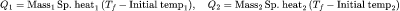 Heat Transferred (each substance): حاسبة درجة الحرارة النهائية عند مزج مادتين
