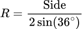 Circumradius: पंचभुज (Pentagon) कैलकुलेटर
