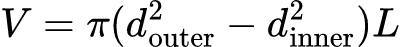 数学公式: 管体积计算器