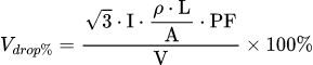Voltage Drop (%): Calculateur de chute de tension triphasée