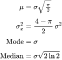 Mean, Variance, Mode and Median: 瑞利分布计算器