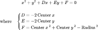 General Form of a Circle: वृत्त का समीकरण कैलकुलेटर