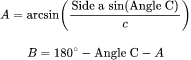 Angle A (Law of Sines): Triangle Side and Angle Calculator