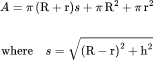 Total Surface Area: Máy Tính Hình Nón Cụt