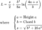 Parabolic Arc Length: Calculateur d'aire et de longueur d'arc d'un segment parabolique (arche)