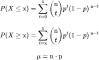Cumulative Probabilities and Mean: 이항분포 계산기