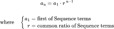 Geometric Sequence (constant ratio): حاسبة إيجاد قاعدة الحد النوني للمتتالية