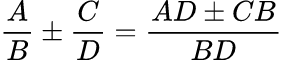 Add or subtract two fractions: 번분수 사칙연산 계산기