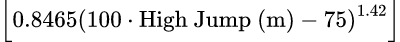 High Jump: حاسبة نقاط العشاري (Decathlon)