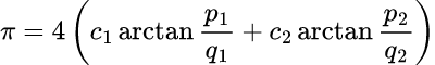 Machin-like two-term formula: حاسبة باي (π) باستخدام صيغ أركتانجنت ثنائية الحدود من نوع ماشن