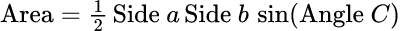 Triangle Area: حاسبة قانون جيب التمام