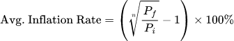 数学公式: 通胀率计算器