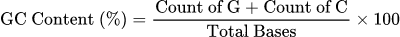 Formule: Calculateur de Contenu GC de l'ADN