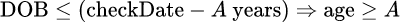 Qualification rule: Calculateur de date de naissance limite « né le ou avant » pour un âge minimum