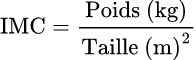 Formule: Calculateur IMC