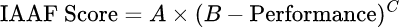 Formule: Calculateur de Points IAAF