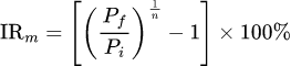 数学公式: 月度通胀率计算器