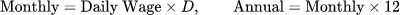 Monthly & Annual Income: 时薪换算日薪、月薪与年薪计算器