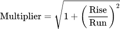 Rafter Length Multiplier: 屋面坡度角度计算器
