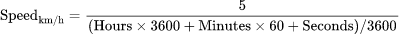 Average Speed (km/h): حاسبة سرعة سباق 5 كم