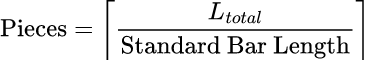 Number of Bar Pieces: Calculadora de varillas de acero