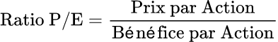 Formule: Calculateur de Ratio P/E