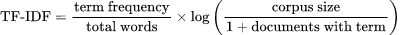 सूत्र (फॉर्मूला): TF-IDF Calculator