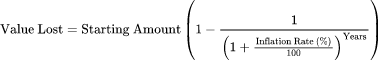 Value Lost (Starting Amount): क्रय शक्ति हानि कैलकुलेटर