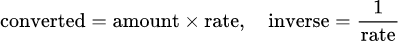 Converted amount and inverse: 美元匯率換算表計算機