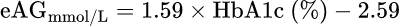 eAG (mmol/L): Tahmini Ortalama Glukoz (eAG) Hesaplama Aracı
