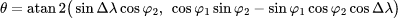 Initial bearing (azimuth): 대권거리 & 방위각 계산기