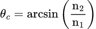 Critical Angle (when n1 > n2): स्नेल का नियम (Snell's Law) कैलकुलेटर