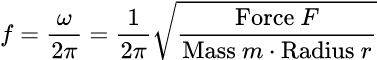 Rotational Speed (rev/s): 由離心力計算轉速（角速度與切線速度）