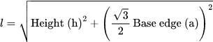 Slant Height: 六棱锥计算器