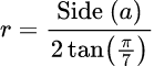 Apothem: 칠각형 계산기