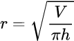 Formula: Cylinder Radius Calculator