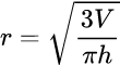 Formula: Cone Radius Calculator