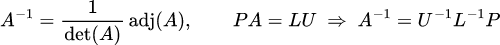 公式: 逆行列（n次元）｜LU分解による計算