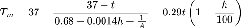 Fórmula: Calculadora de Temperatura Aparente (Fórmula de Missenard Mejorada)