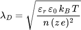 数学公式: 德拜长度计算器