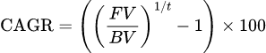 数学公式: CAGR复合年均增长率计算器