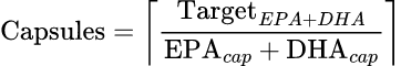 數學公式: 魚油 EPA/DHA 計算機
