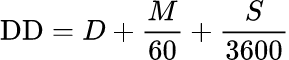 Formule: Convertisseur de degrés décimaux en DMS
