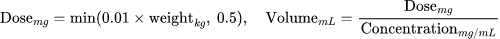 數學公式: 兒童腎上腺素劑量計算機